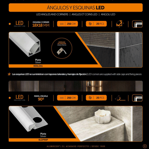 ÁNGULOS Y ESQUINAS LED