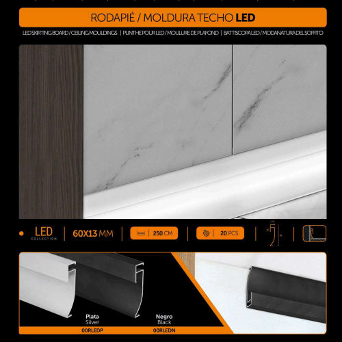 MOLDURA TECHO/RODAPIÉ LED