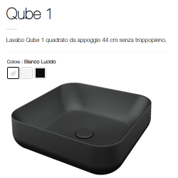Lavabo in Appoggio QUBE 1 44X44