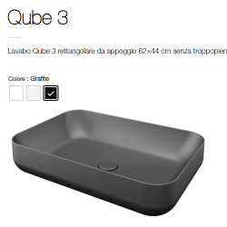 Lavabo in Appoggio QUBE 3 62x44