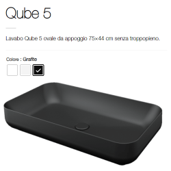 Lavabo in Appoggio QUBE 5 75x44