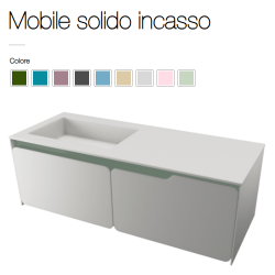 TOP DA 161 CM. A 200CM. CON VASCA INTEGRATA DX